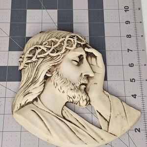 Vintage Face Of Jesus Christ Religious Wall Art Mexican Art Rare Find